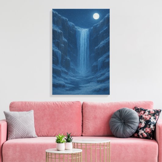 bevroren waterval klif canvas afdruk (Insitu (Woonkamer))