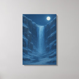 bevroren waterval klif canvas afdruk