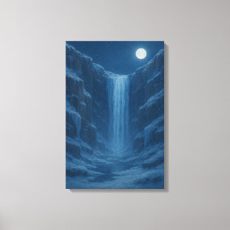 bevroren waterval klif canvas afdruk