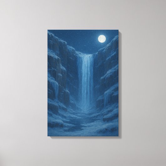 bevroren waterval klif canvas afdruk (Voorkant)