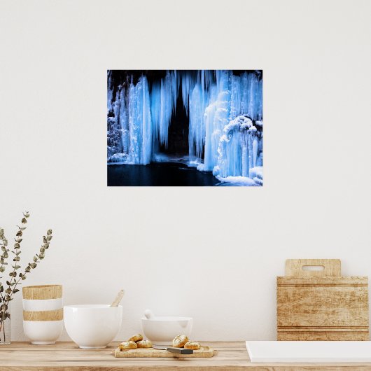 Bevroren waterval poster (Keuken)