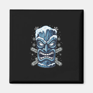 Bevroren Winter Tiki Hawaiaanse Feest Luau Koude V Magneet