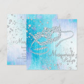 Bevroren Winter Wonderland Diamanten Maskerade Fee Kaart (Voorkant / Achterkant)