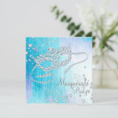 Bevroren Winter Wonderland Diamanten Maskerade Fee Kaart (Staand voorkant)