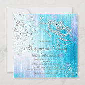 Bevroren Winter Wonderland Diamanten Maskerade Fee Kaart (Achterkant)