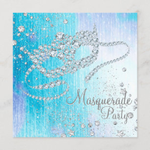 Bevroren Winter Wonderland Diamanten Maskerade Fee Kaart