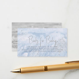 Bevroren Winter Zilveren Sneeuwvlok Blauw Boek Aan Informatiekaartje