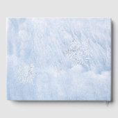 Bevroren Winter Zilveren Sneeuwvlokken Bruiloft Gastenboek (Achterkant)