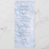 Bevroren Winter Zilveren Sneeuwvlokken Bruiloft Menu (Voorkant)