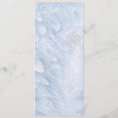 Bevroren Winter Zilveren Sneeuwvlokken Bruiloft Menu (Achterkant)