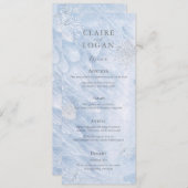 Bevroren Winter Zilveren Sneeuwvlokken Bruiloft Menu (Voorkant / Achterkant)