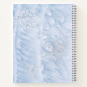 Bevroren Winter Zilveren Sneeuwvlokken Bruiloft Notitieboek (Achterkant)