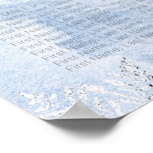 Bevroren Winter Zilveren Sneeuwvlokken Bruiloft Poster (Hoek)