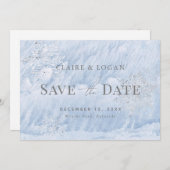 Bevroren Winter Zilveren Sneeuwvlokken Save the Da Kaart (Voorkant / Achterkant)