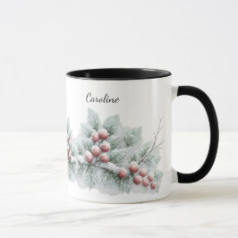 Bevroren Winterbes en Spar Botanische Feestdagen Mok