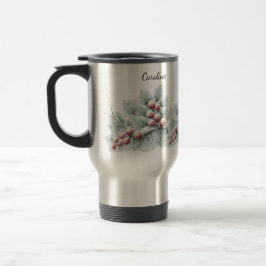 Bevroren Winterbes en Spar Botanische Feestdagen Reisbeker