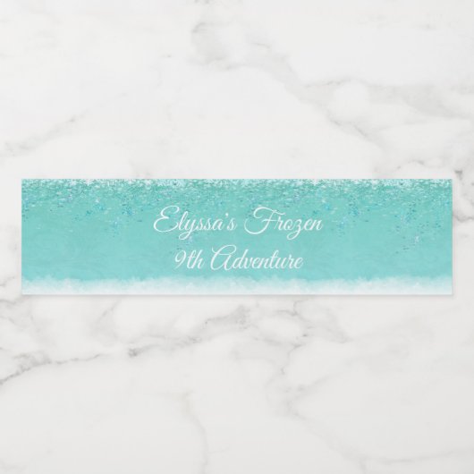 Bevroren winterkristallen Gepersonaliseerde waterf Waterfles Etiket (Enkel label)