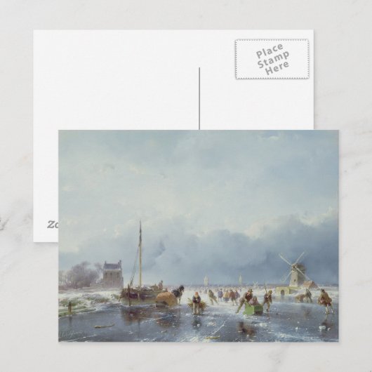 Bevroren winterscène briefkaart (Voorkant / Achterkant)