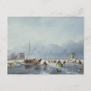 Bevroren winterscène briefkaart
