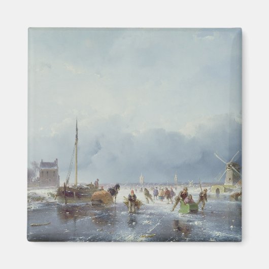 Bevroren winterscène magneet (Voorkant)