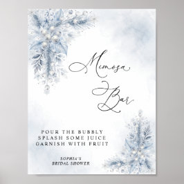 Bevroren Witte Bessen Bruidsborrel Mimosa Bar Bord Poster