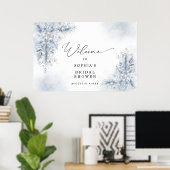 Bevroren Witte Bessen Winter Bruidsdouche Welkom Poster (Thuiskantoor)