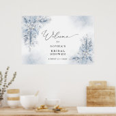 Bevroren Witte Bessen Winter Bruidsdouche Welkom Poster (Keuken)
