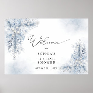 Bevroren Witte Bessen Winter Bruidsdouche Welkom Poster