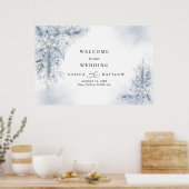 Bevroren Witte Bessen Winter Bruiloft Poster (Keuken)