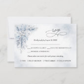 Bevroren witte bessen Winter bruiloft RSVP kaart (Voorkant)