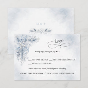 Bevroren witte bessen Winter bruiloft RSVP kaart