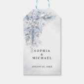 Bevroren Witte Bessen Winter Bruiloft Servetten Cadeaulabel (Voorkant)