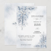 Bevroren Witte Bessen Winter Bruiloft Uitnodiging (Voorkant / Achterkant)