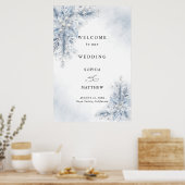 Bevroren Witte Bessen Winter Bruiloft Welkom Poster (Keuken)