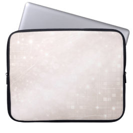 Bevroren witte en zachte greige patronen AI-kunst Laptop Sleeve