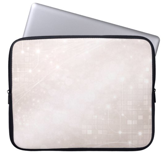Bevroren witte en zachte greige patronen AI-kunst Laptop Sleeve (Voorkant)