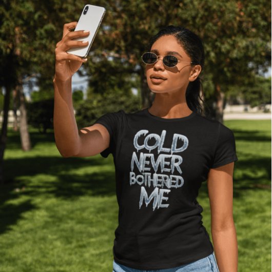 Bevroren woorden, een winters bericht t-shirt