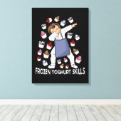 Bevroren yoghurt liefhebber yogu bevroren yoghurt canvas afdruk (Insitu (Houten vloer))