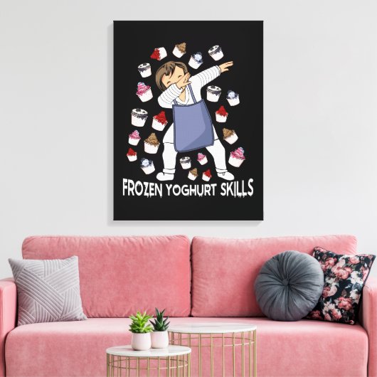 Bevroren yoghurt liefhebber yogu bevroren yoghurt canvas afdruk (Insitu (Woonkamer))