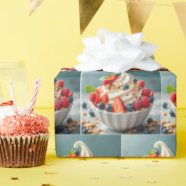 Bevroren yoghurt met bessen en granola cadeaupapier