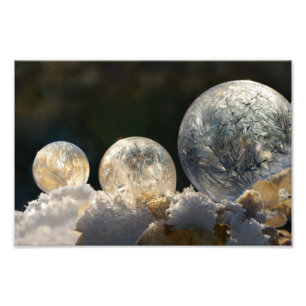 Bevroren zeepbellen Ice Crystal Winter Paperprint Foto Afdruk