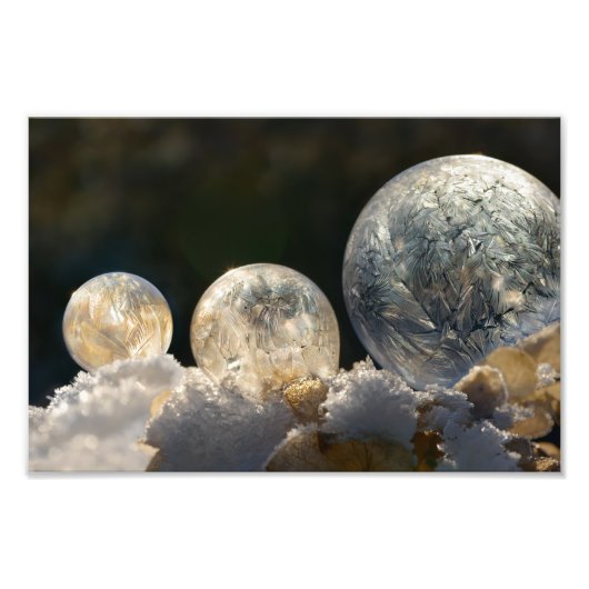 Bevroren zeepbellen Ice Crystal Winter Paperprint Foto Afdruk