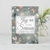 Bevroren Zilveren Script Kerstkaart (Staand voorkant)