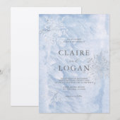 Bevroren Zilveren Sneeuwvlokken Trouwdag Kaart (Voorkant / Achterkant)