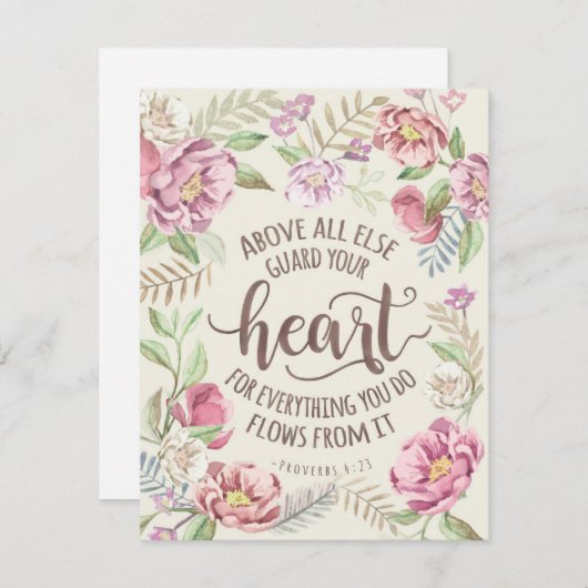 Bewaak bovenal je hart religieus Briefkaart (Voorkant / Achterkant)