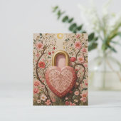 Bewaakt hart feestdagenkaart (Staand voorkant)