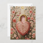 Bewaakt hart feestdagenkaart (Voorkant / Achterkant)