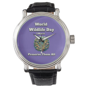 Bewaar alles. Wereld Natuur Dag Horloge