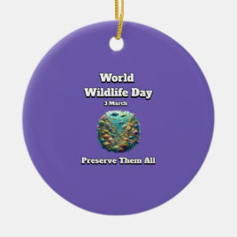 Bewaar alles. Wereld Natuur Dag Keramisch Ornament