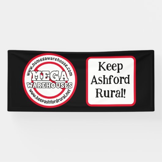 Bewaar Ashford Landelijk | Geen Mega Pakhuizen Ban Spandoek (Horizontaal)